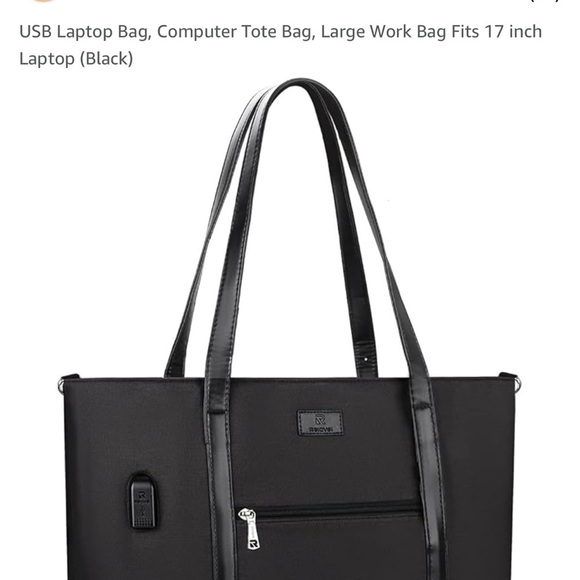 Black Laptop Bag with Adjustable Shoulder Strap and Durable Fabric - Picture 3 of 8